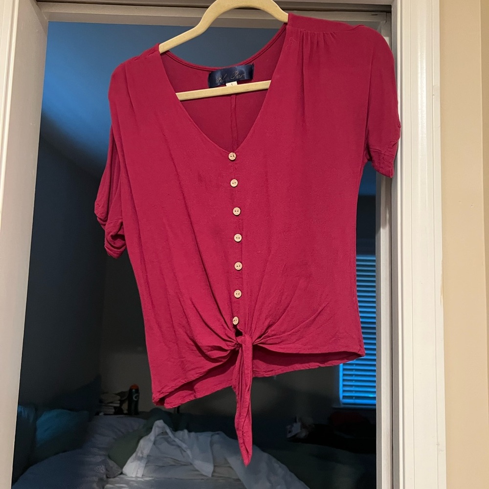 Magenta tie top